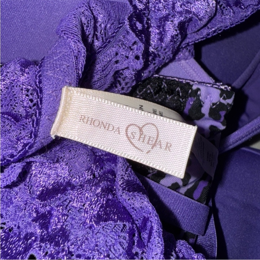 NWOT Rhonda Shear Purple and Leopard Print Bra Duo - Picture 5 of 8